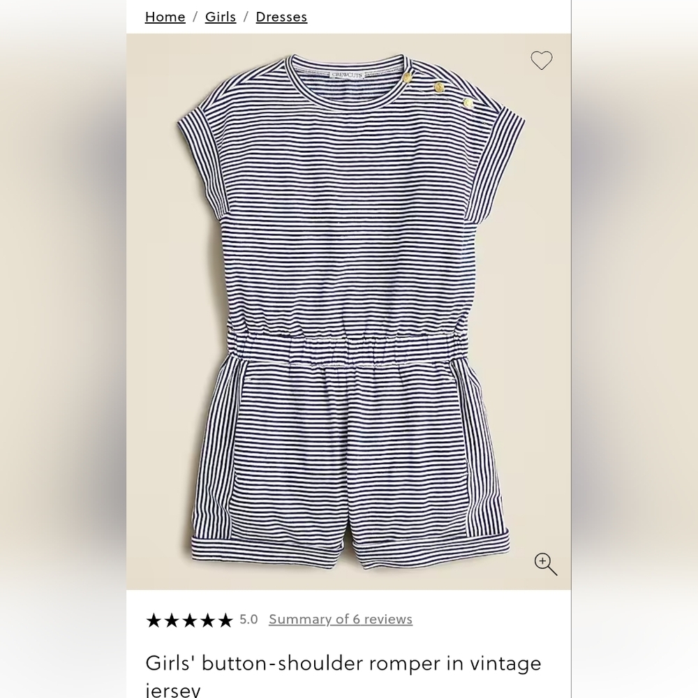Crewcuts Navy and White Striped Romper